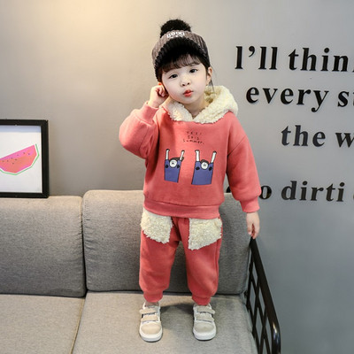 Modern gyerekszett lányoknak, két részből álló bézs és piros színben