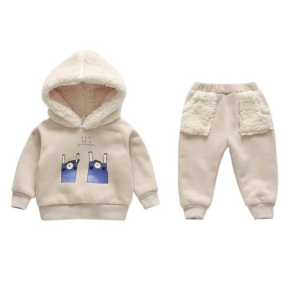 Modern gyerekszett lányoknak, két részből álló bézs és piros színben