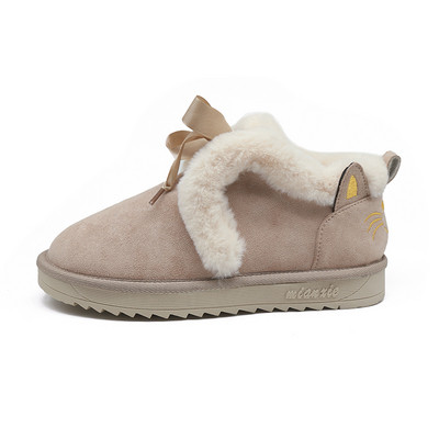 ÚJ modell női csizma pehelyszínnel fekete és bézs színben