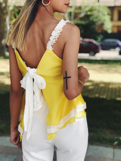 ÚJ modell női felső szalaggal és csupasz háttal több színben