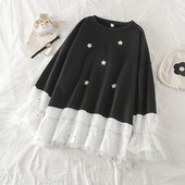 Lezser női blúz széles modell fekete színben