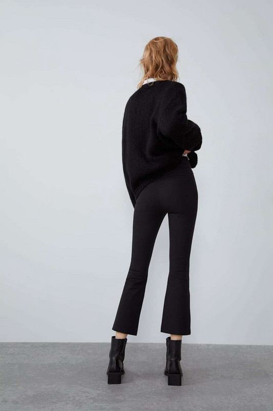 Női fekete nadrág, magas derekú Charleston típusú