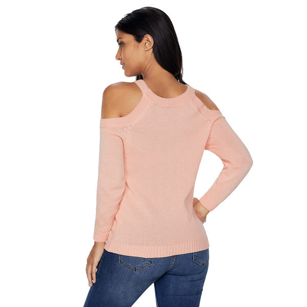 Modern női pulóver csupasz vállal, több színben