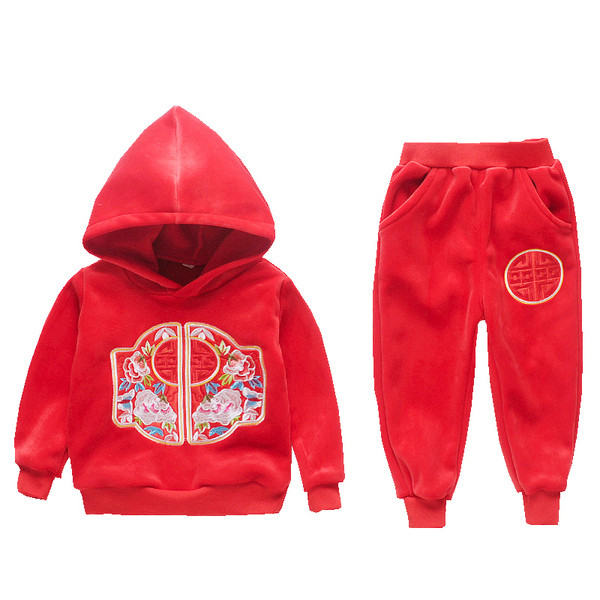 Set copii model nou pentru fete bluza din doua piese cu gluga + pantaloni in doua culori