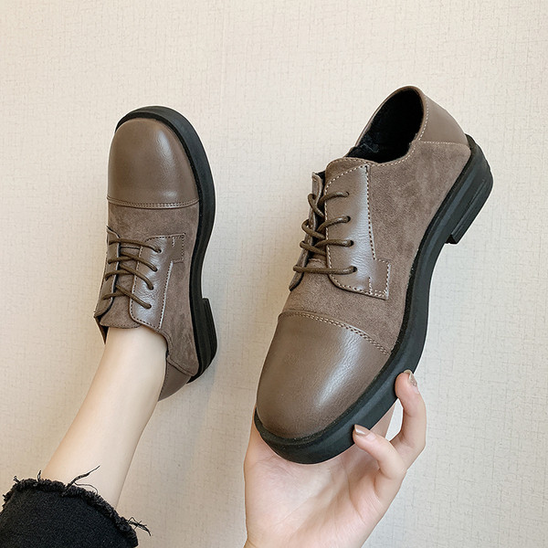 Pantofi casual dama cu sireturi in negru si maro