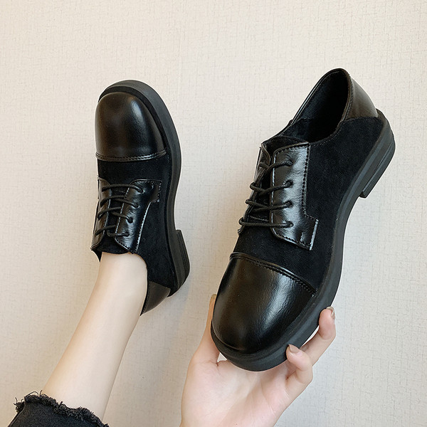 Pantofi casual dama cu sireturi in negru si maro