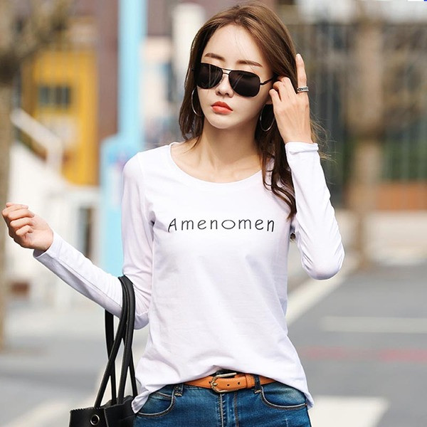 Νέο μοντέλο Casual Γυναικεία μπλούζα με εκτύπωση και O-Neck - Πολλά χρώματα