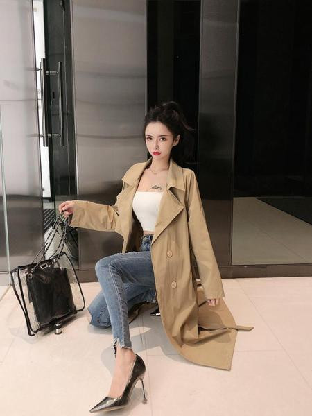 Hosszú vékony tavaszi-őszi kabát két színben