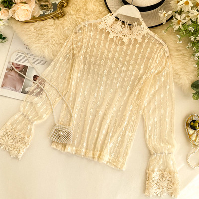 Átlátszó női ing csipkével, három színben