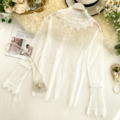 Új modell átlátszó női ing fehér, fekete és bézs színben