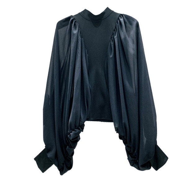 Stílusos női ing széles ujjú fehér és fekete színben