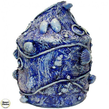 Сувенир - Ваза за цветя - декупаж - 16 см. синя. Модел DM-9046