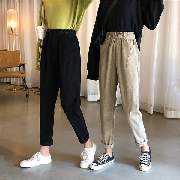 Női alkalmi nadrág két színben gumírozott derékkal