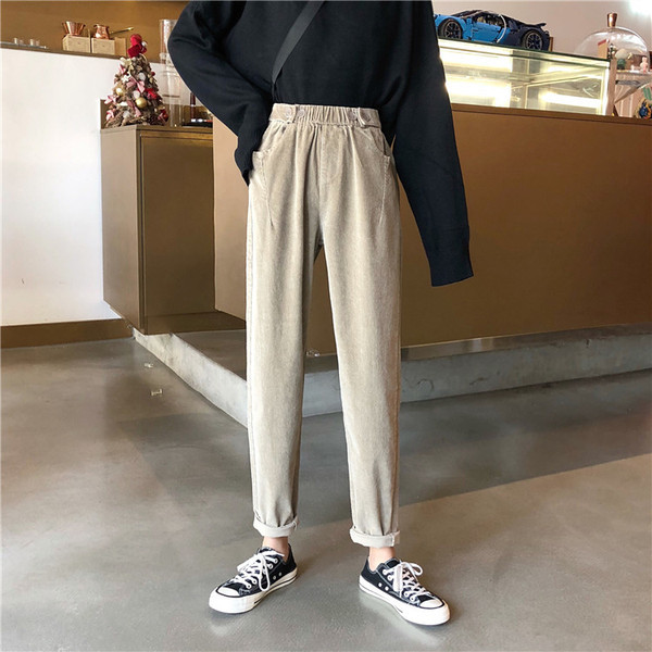 Női alkalmi nadrág két színben gumírozott derékkal