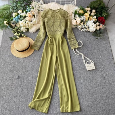 Stílusos női overall széles modell csipkével, különböző színekben