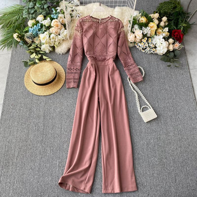 Stílusos női overall széles modell csipkével, különböző színekben