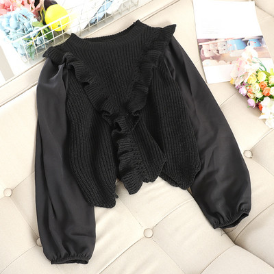 Női kötött pulóver O-nyakkal, több színben