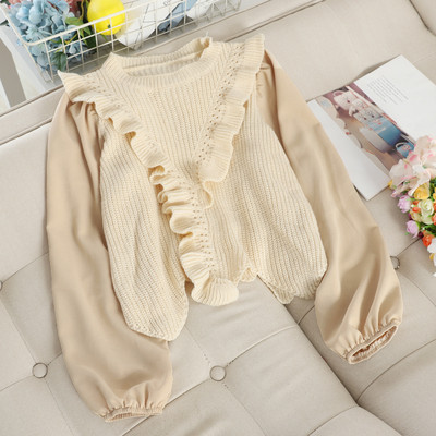 Női kötött pulóver O-nyakkal, több színben