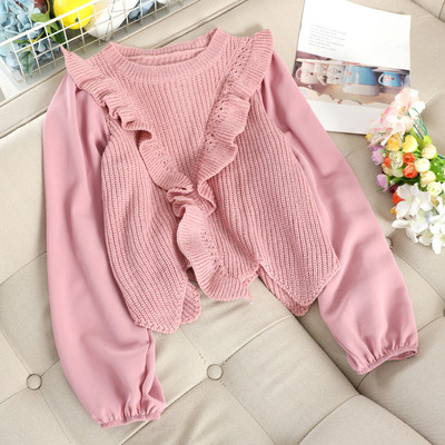 Női kötött pulóver O-nyakkal, több színben