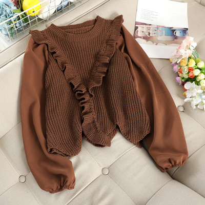 Női kötött pulóver O-nyakkal, több színben