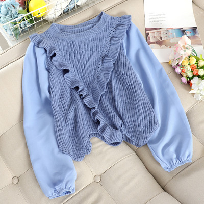 Női kötött pulóver O-nyakkal, több színben