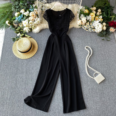 Salopeta lunga de dama cu maneca scurta si dantela in mai multe culori