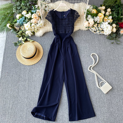 Salopeta lunga de dama cu maneca scurta si dantela in mai multe culori