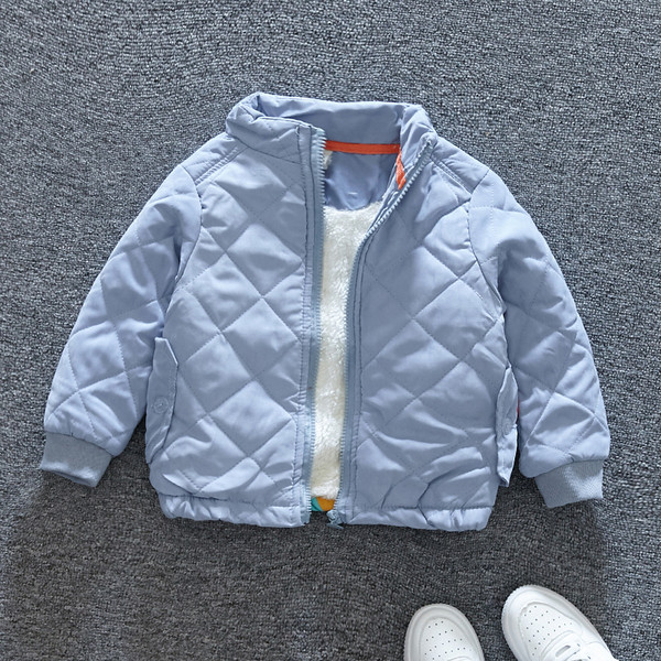 Geaca casual pentru copii in albastru cu fermoar pentru baieti