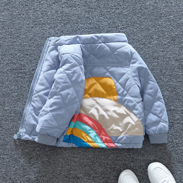 Geaca casual pentru copii in albastru cu fermoar pentru baieti