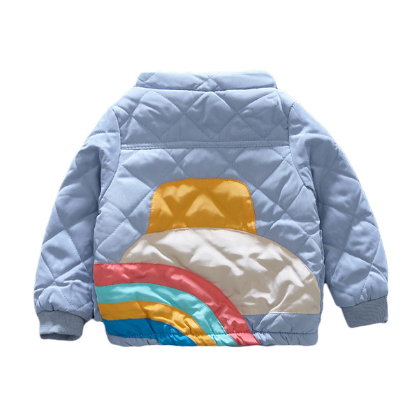 Geaca casual pentru copii in albastru cu fermoar pentru baieti