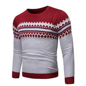 Férfi pulóver geometriai formákkal, különböző színekben