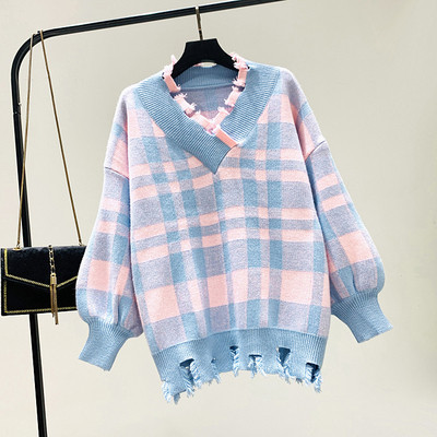 Női modern blúz szakadt motívumokkal, két színben