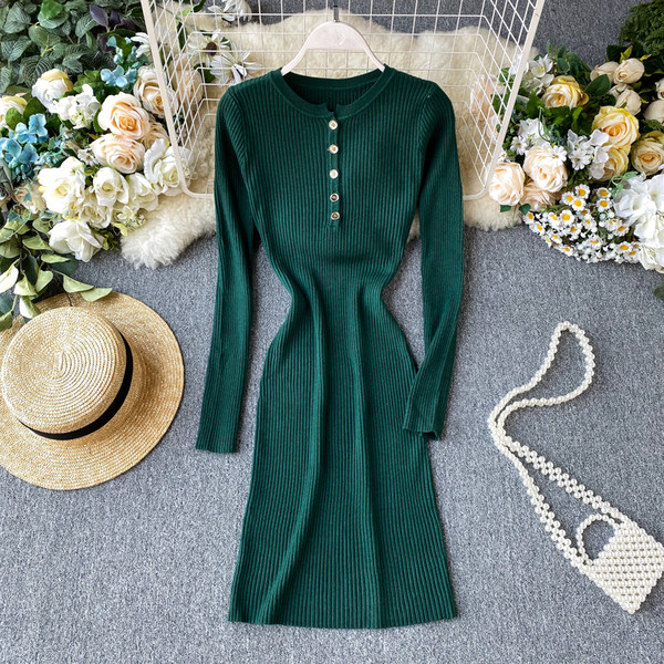 Καθημερινό γυναικείο φόρεμα  με κουμπιά σε διάφορα χρώματα