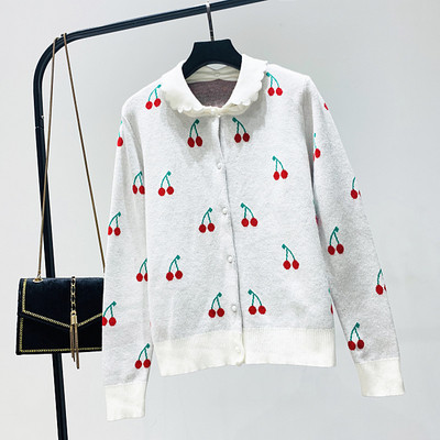 Γυναικεία μοντέρνα ζακέτα με πολύχρωμα κεντήματα σε τρία χρώματα