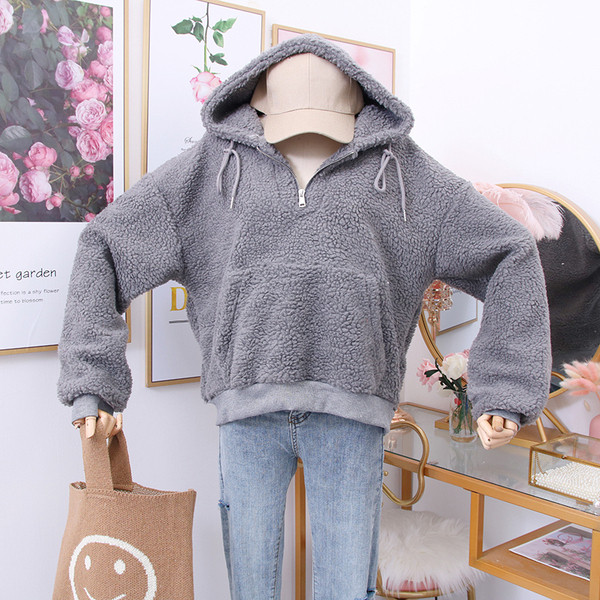 Νέο μοντέλο γυναικείο φούτερ  με κουκούλα με φερμουάρ σε διάφορα χρώματα