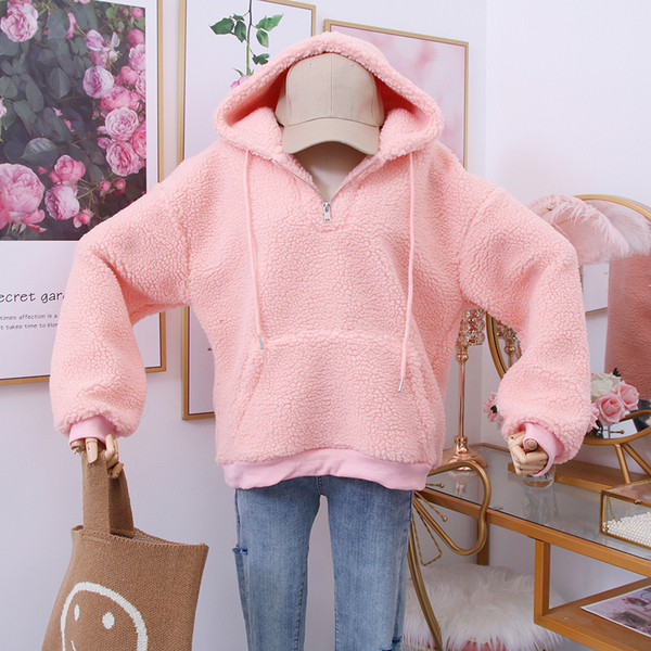 Νέο μοντέλο γυναικείο φούτερ  με κουκούλα με φερμουάρ σε διάφορα χρώματα