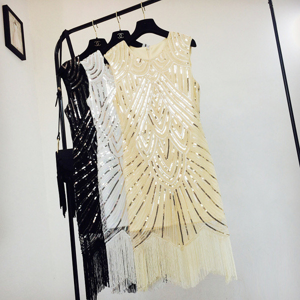 HIT Rochie de dama eleganta cu paiete si decolteu rotund in trei culori