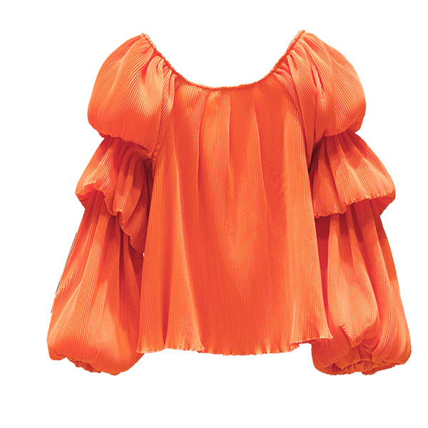 Γυναικεία κομψή μπλούζα με λαιμόκοψη και φαρδιά μανίκια σε δύο χρώματα