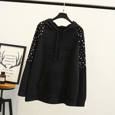 Casual γυναικείο φούτερ με κουκούλα και κορδόνια σε τρία χρώματα