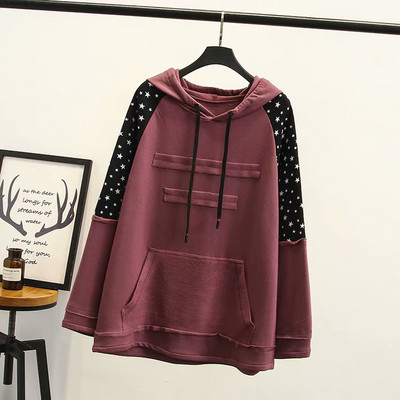Casual γυναικείο φούτερ με κουκούλα και κορδόνια σε τρία χρώματα