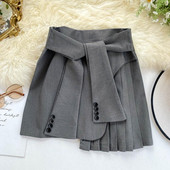 Női szoknya magas derékkal, fekete és szürke színben