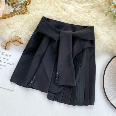 Női szoknya magas derékkal, fekete és szürke színben