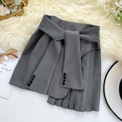 Női szoknya magas derékkal, fekete és szürke színben