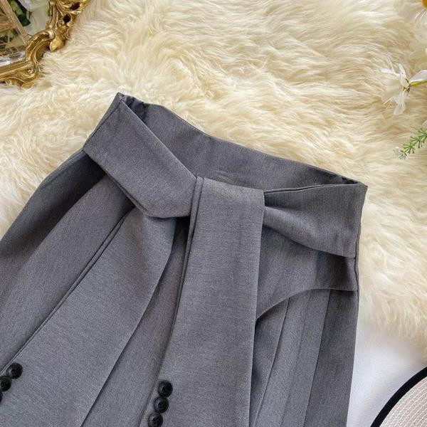 Női szoknya magas derékkal, fekete és szürke színben