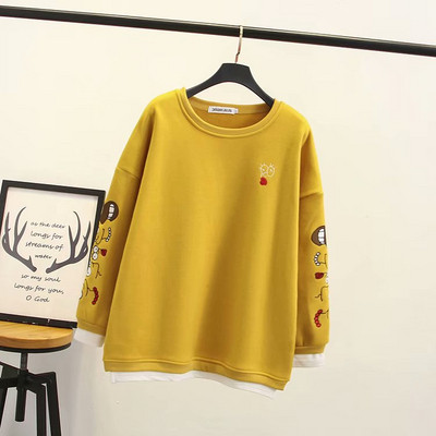 Modern női pulóver O-nyakkal és hímzéssel több színben