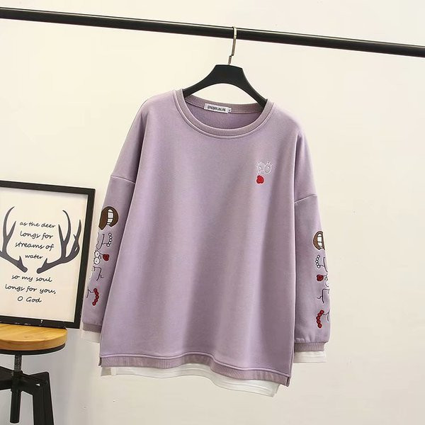 Modern női pulóver O-nyakkal és hímzéssel több színben