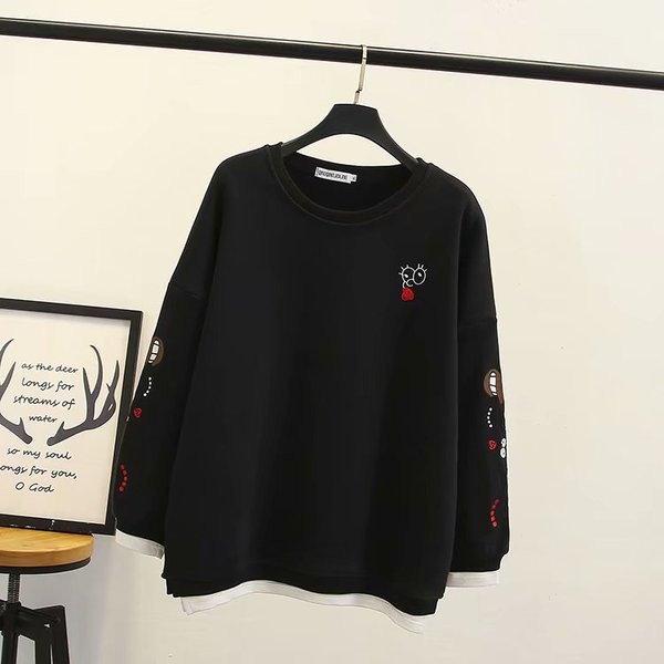 Modern női pulóver O-nyakkal és hímzéssel több színben