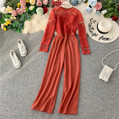 Μοντέρνο μακρύ πουλόβερ με δαντέλα και μακριά μανίκια σε διάφορα χρώματα