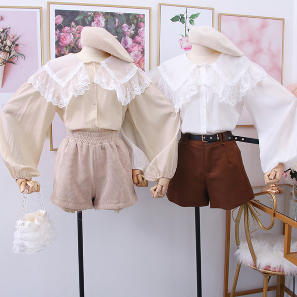 Új modell női ing csipkével és széles ujjakkal több színben