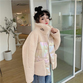 Aktuális női széles kabát két színben, magas gallérral